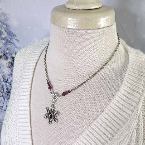 Flurries Collection - Amethyst Snow Necklace
