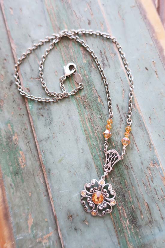 Crystal Clover Collection - Autumn Clover Necklace