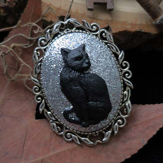 Black Cat - Brooch (silver)