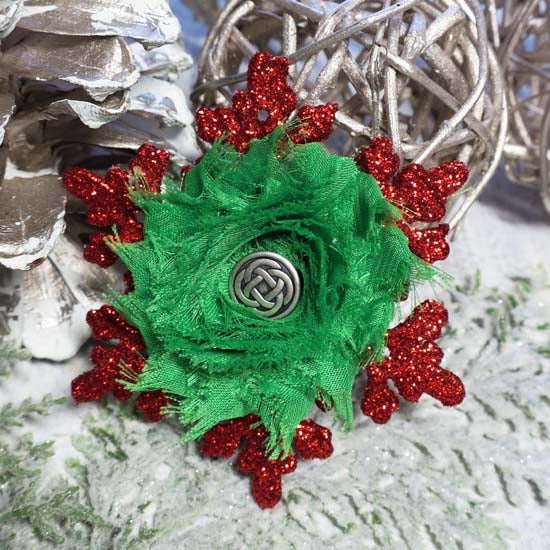 Celtic Christmas - Red Snowflake Holiday Fascinator