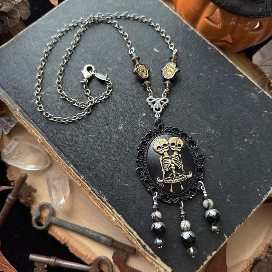 Conjoined - Two Headed Skeleton Necklace