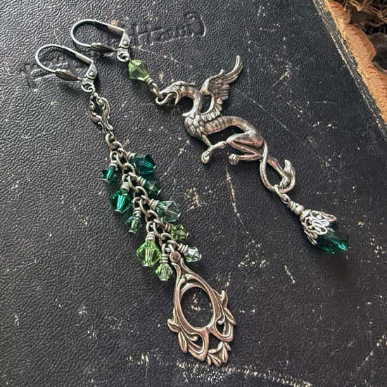 DRAGON FYRE Earrings - green style B