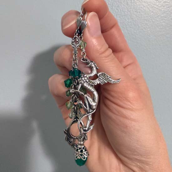 DRAGON FYRE Earrings - green style B