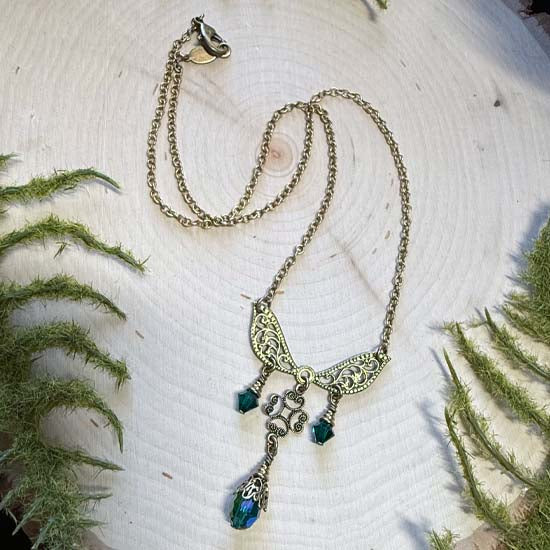 EARTHLY BREEZE Necklace - antique brass