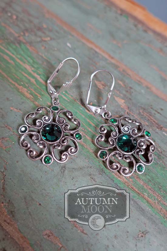 EMERALD ISLE Crystal Clover Earrings