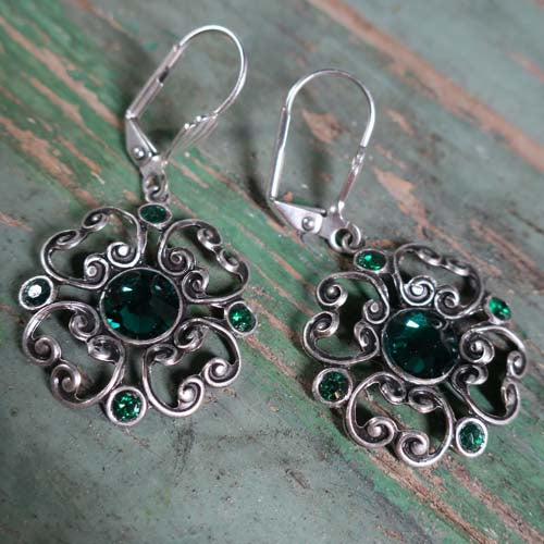 EMERALD ISLE Crystal Clover Earrings