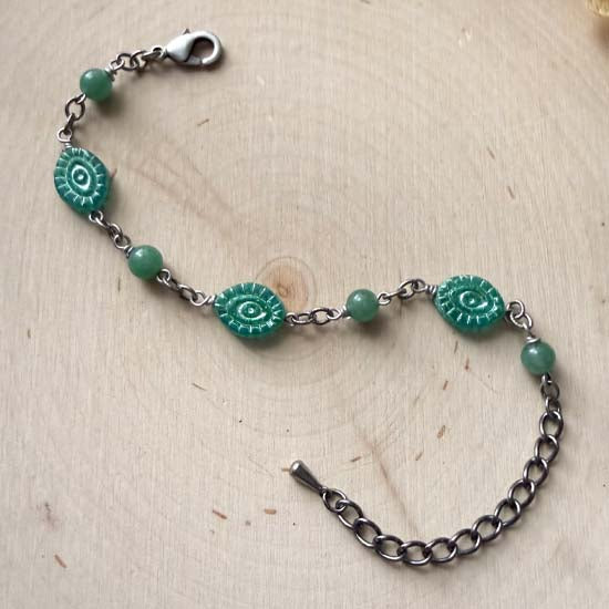 EVIL EYE Bracelet - Green Aventurine