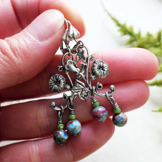 Faery Vines Necklace & Earrings - One of a kind set