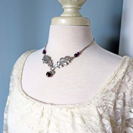 Oak + Acorn *February/Amethyst* - necklace