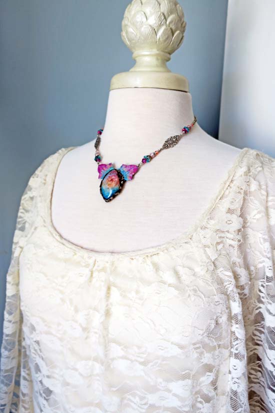 Fey Portal Necklace & Earrings - One of a kind set