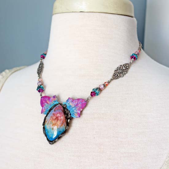 FEY PORTAL Necklace & Earrings - One of a kind set
