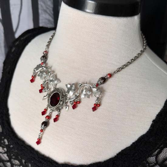 Fire Fae Necklace - antique silver