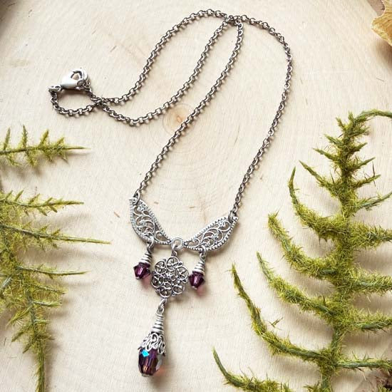 FLUTTERS Necklace - antique silver