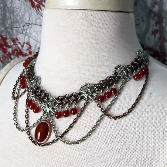 FREYA Statement Necklace with Carnelian