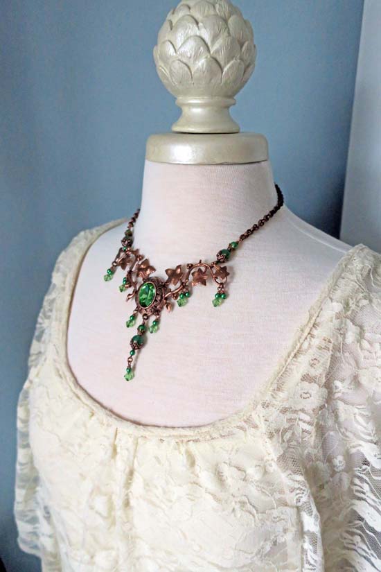 Garden Path Necklace - aged copper -