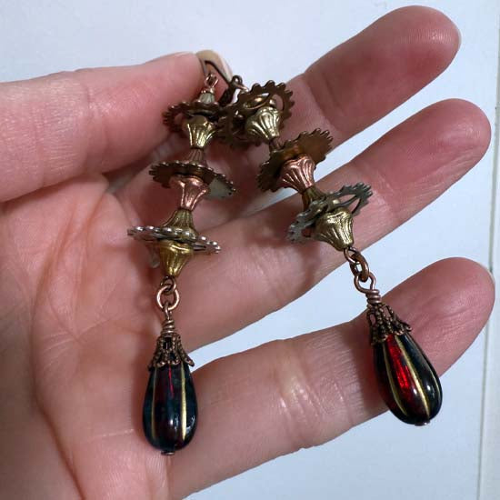 GEARRINGS - mixed metal earrings
