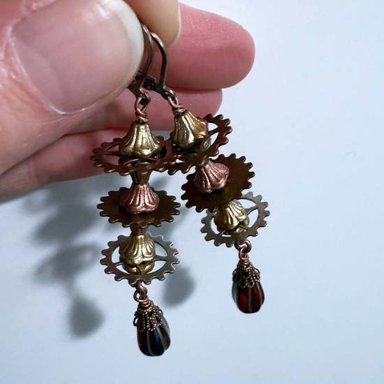 GEARRINGS - mixed metal earrings