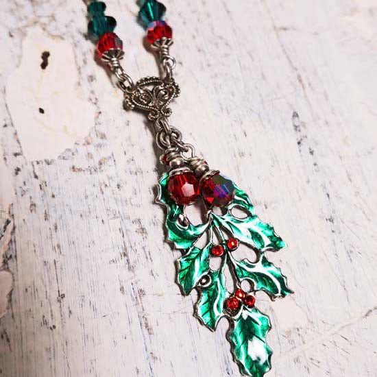 Holly Necklace - Antiqued Silver