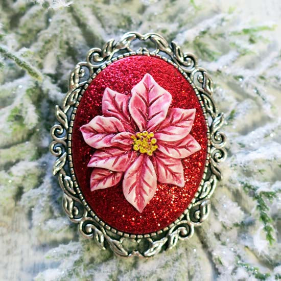 Jingle Bells Poinsettia - Brooch