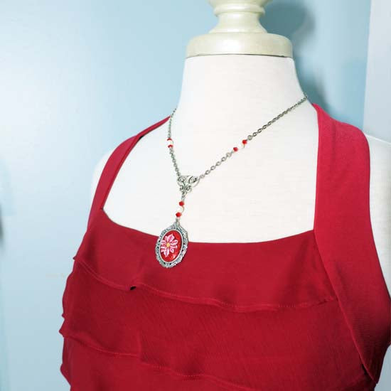 Jingle Bells Poinsettia - Necklace
