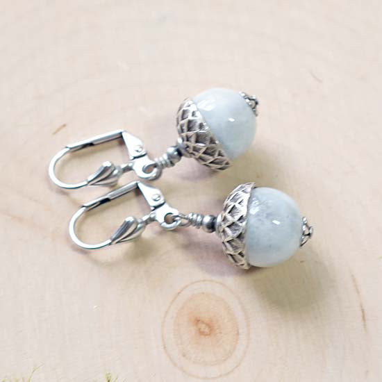 Oak + Acorn *June/Rainbow Moonstone* - earrings