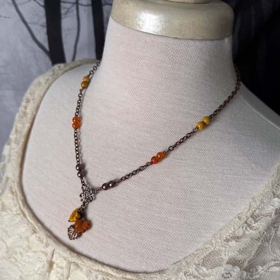 LATE AUTUMN Necklace - antique copper A - 1