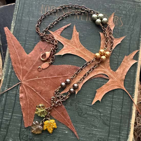 LATE AUTUMN Necklace - antique copper B