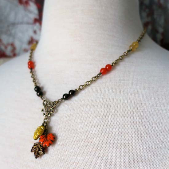 LATE AUTUMN Necklace - antique brass A