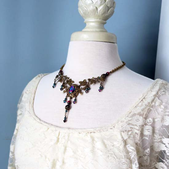 Magical Garden Necklace - aged brass