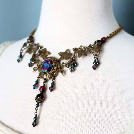 Magical Garden Necklace - aged brass