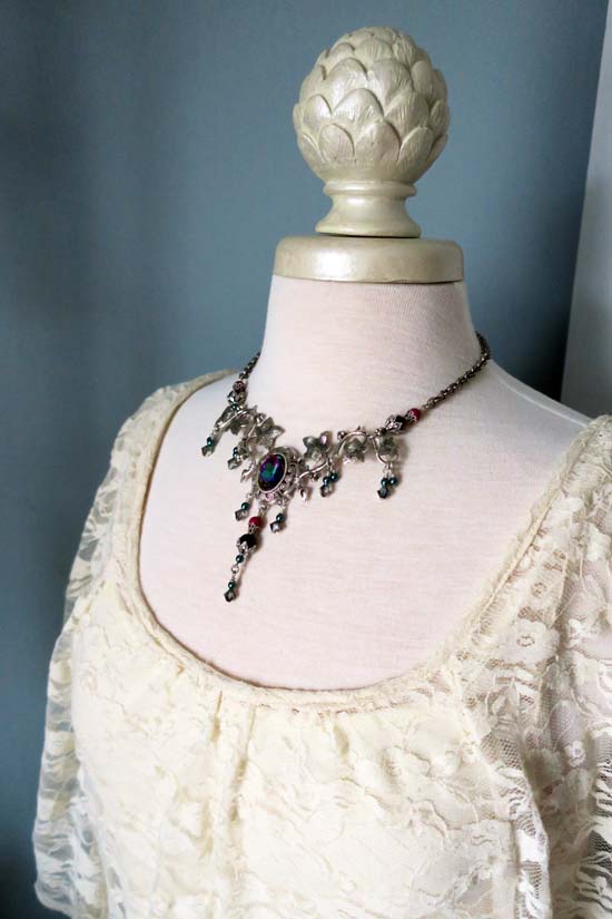 Magical Garden Necklace - aged silver