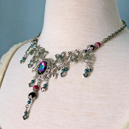 Magical Garden Necklace - aged silver