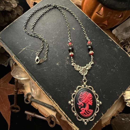 MIDNIGHT DANCE Necklace - Red with Silver