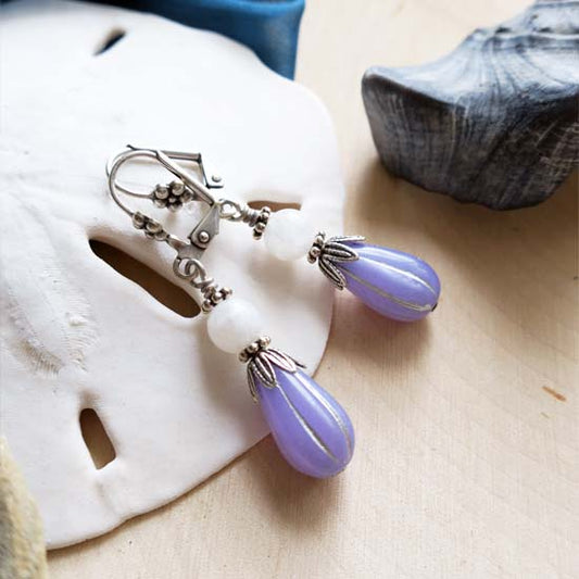 Moonstone Mermaid Earrings - Lavender Lagoon