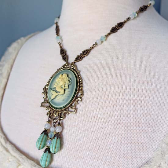 Moonstone Mermaid Necklace - Cliodna