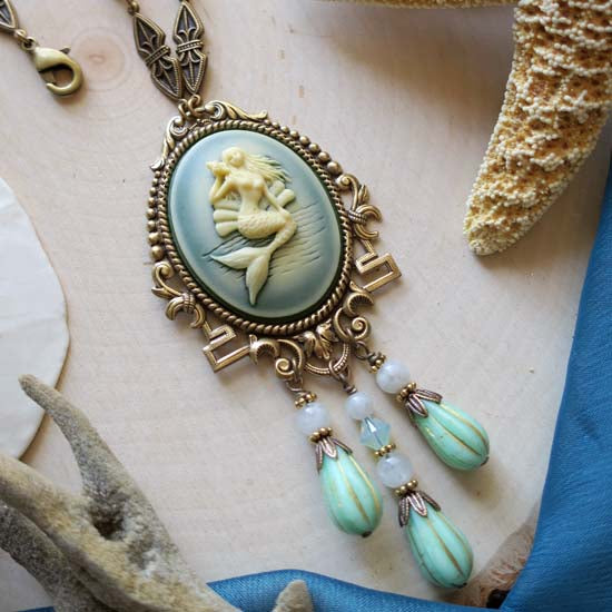 Moonstone Mermaid Necklace - Cliodna