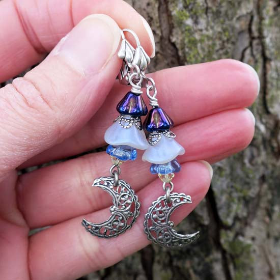 Moonflowers Earrings - OOAK