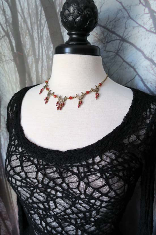 MOON MAIDEN Necklace - brass with Carnelian