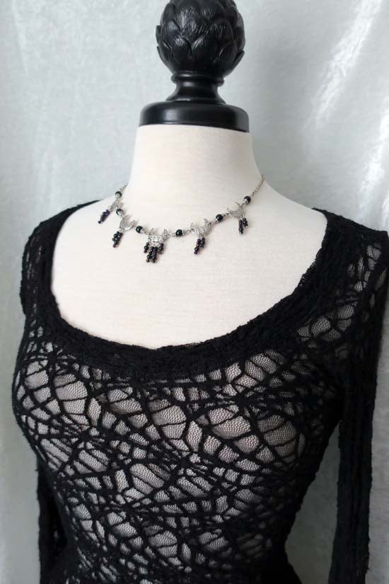 MOON MAIDEN Necklace - silver with Onyx
