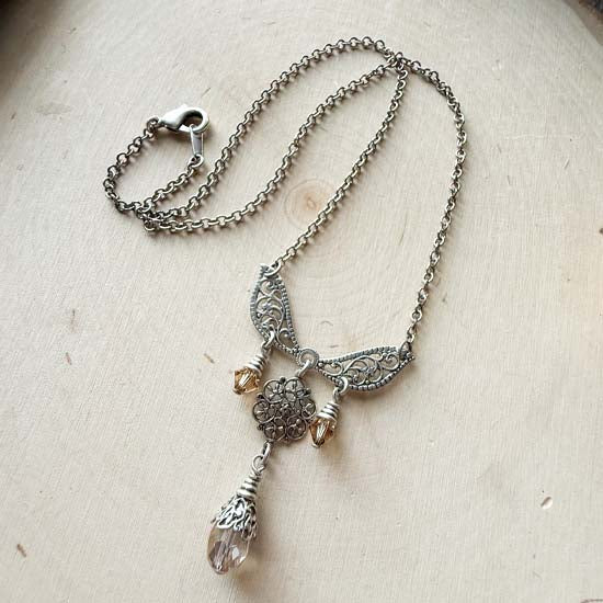 MORNING FLIGHT Necklace - antique silver