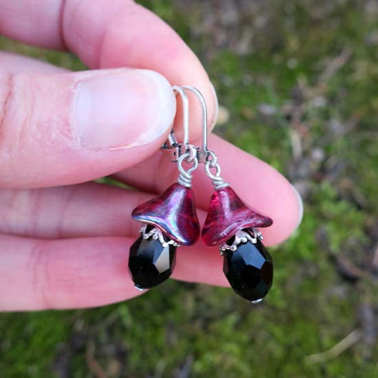 Crystal Mushroom Earrings