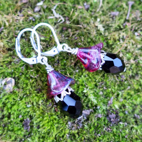 Crystal Mushroom Earrings