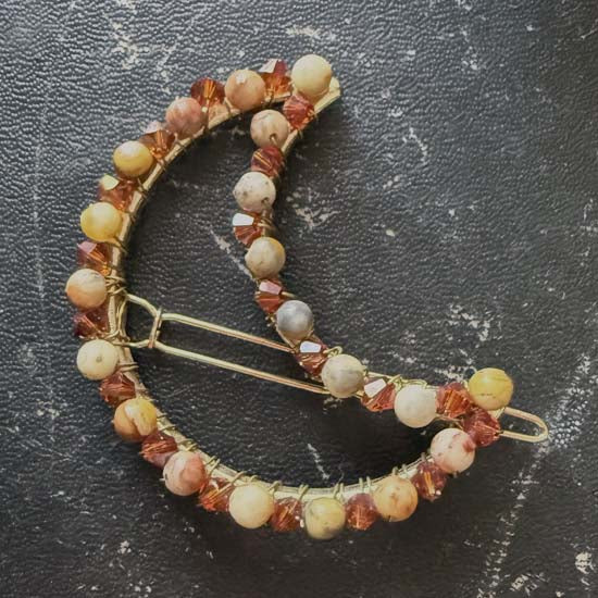 MYSTIC MOON - Hair Clip with Crazy Lace Agate