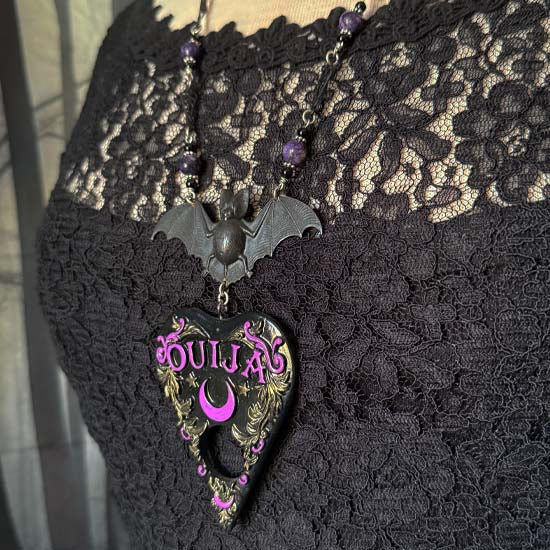 MYSTIC Necklace - purple - antique silver