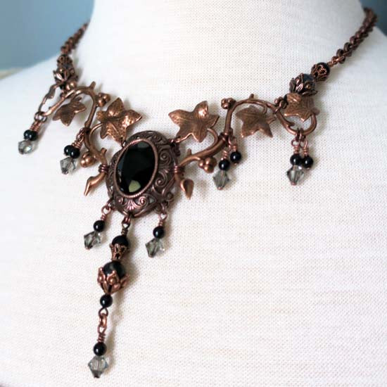 Night Fae Necklace - aged copper -