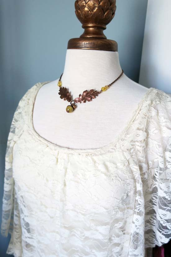 Oak + Acorn *November/Citrine* - necklace