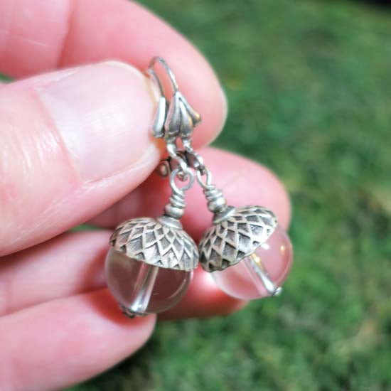 Oak + Acorn *April/Clear Quartz* - earrings