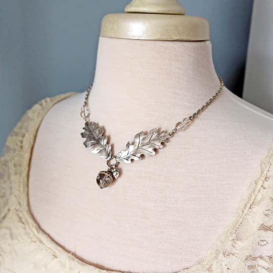 Oak + Acorn *April/Clear Quartz* - necklace