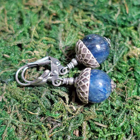 9  Birthstone Oak + Acorn *September/Kyanite* - earrings