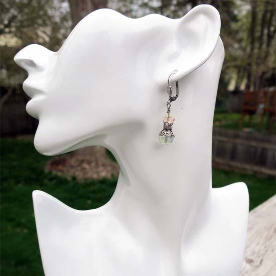 PASTEL Shimmer Earrings - aged silver